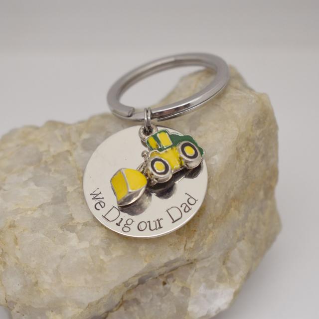We Dig our Dad Yellow Green Vehicle Keychain.jpg